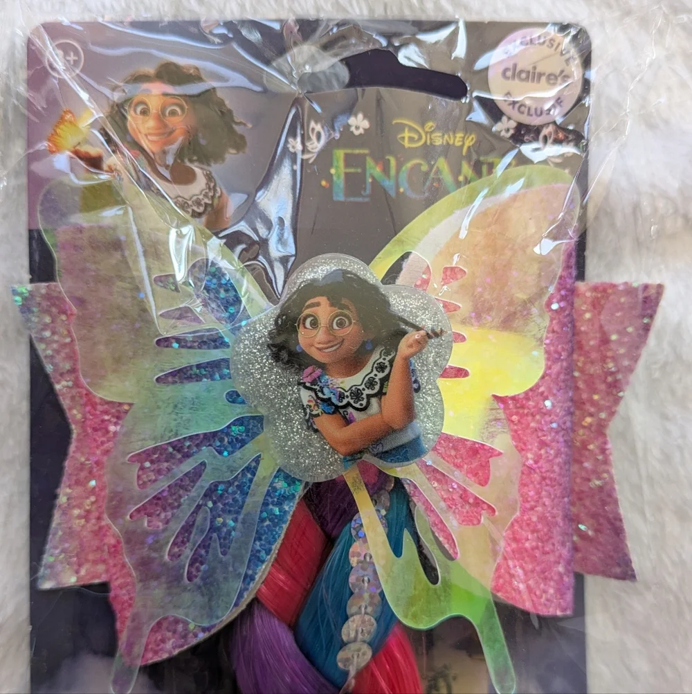 BRAND NEW Claire’s Disney Encanto Butterfly Bow Barrett Multicolor Hair Braid